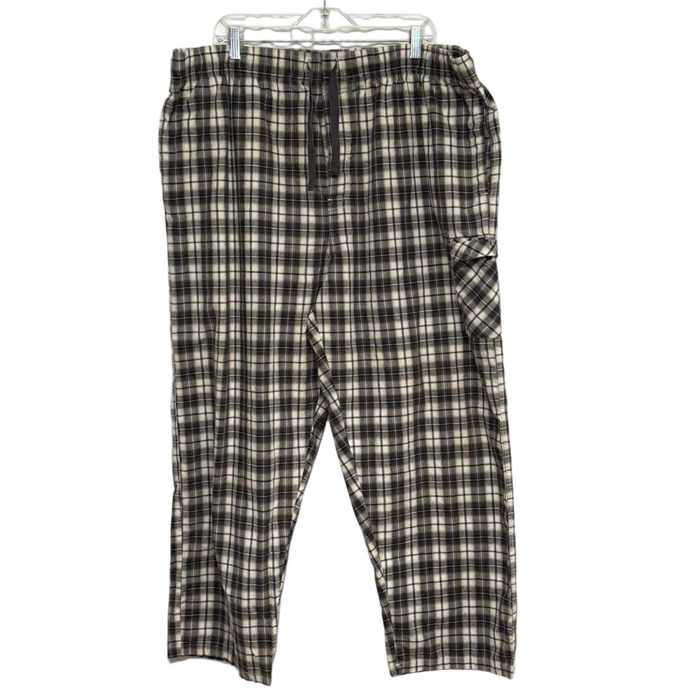 Joe Boxer Men’s XXL Black White Plaid Cotton Pajama Lounge Pants